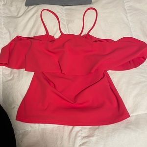 Club London size 12 fits like a small. Pink tank top with scalloped cut shoulder